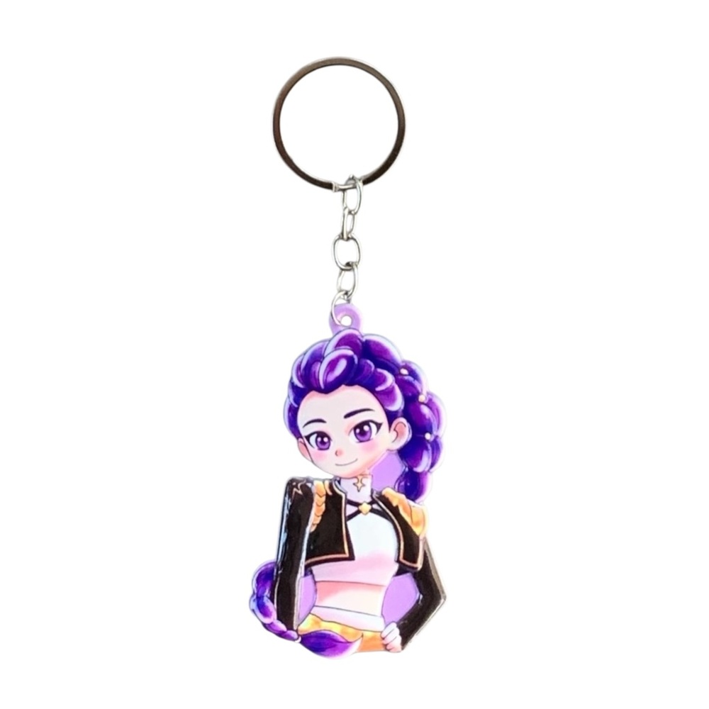 Purple Anime Character Rumi Bag Charm Keychain Kids Backpack Accessories